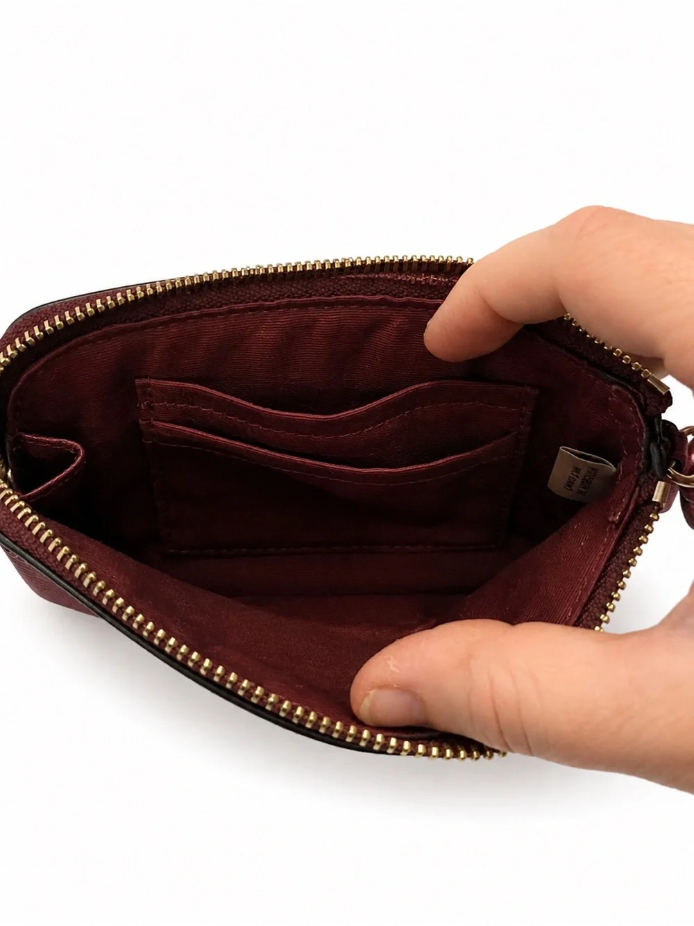 Coach Pebbled Leather Double Zip Wristlet